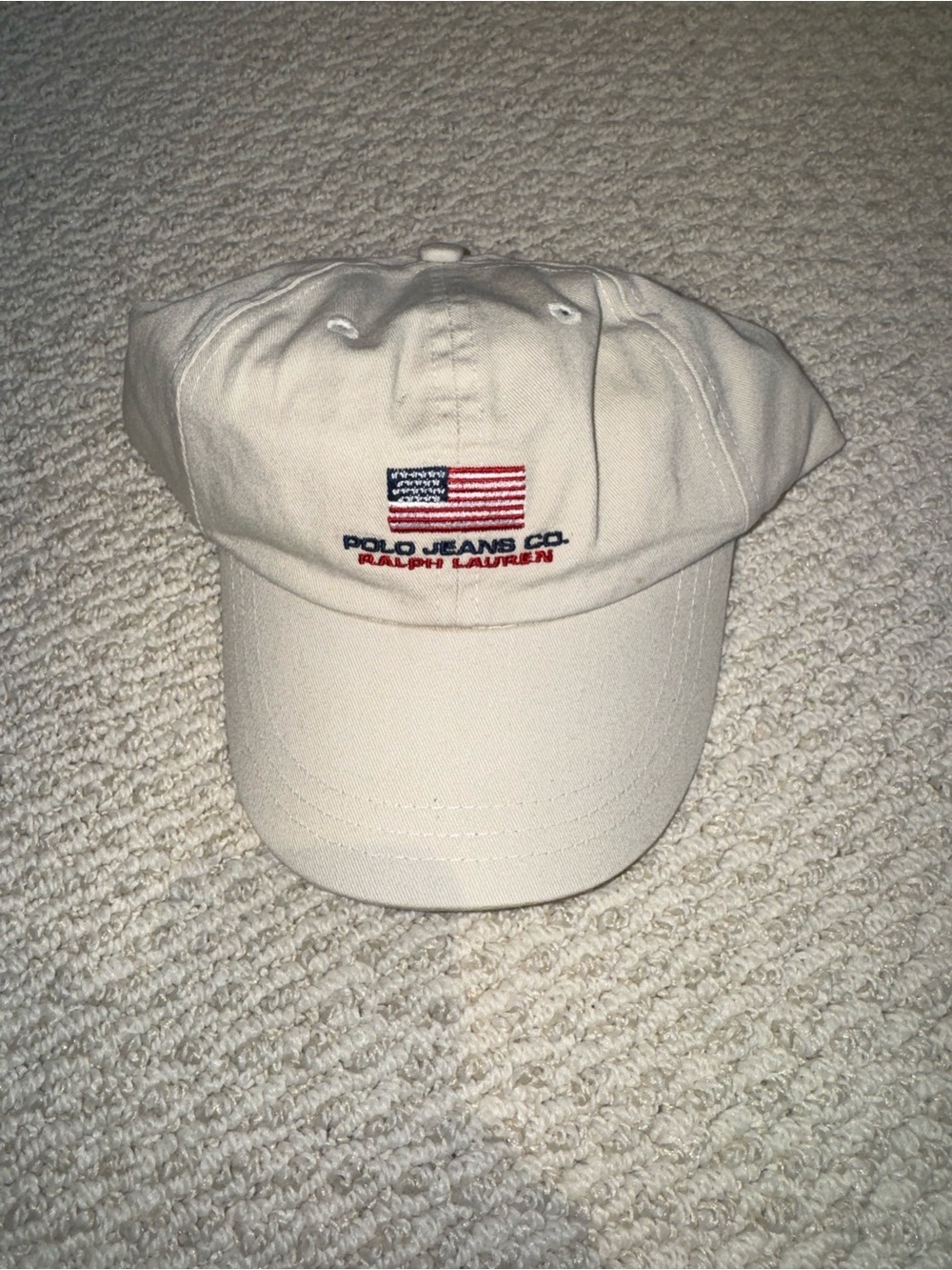 Polo Jeans Co. Ralph Lauren Cream Flag Baseball Cap